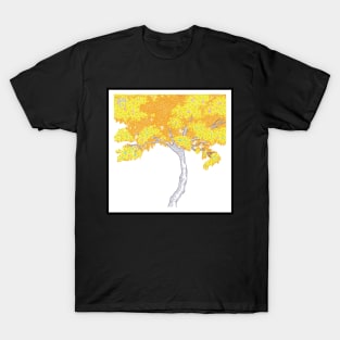 Yellow Tree Circle Design T-Shirt